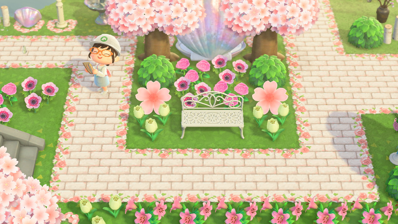 Floral-Bordered Brick Path - Animal Crossing Pattern ... (1280 x 720 Pixel)